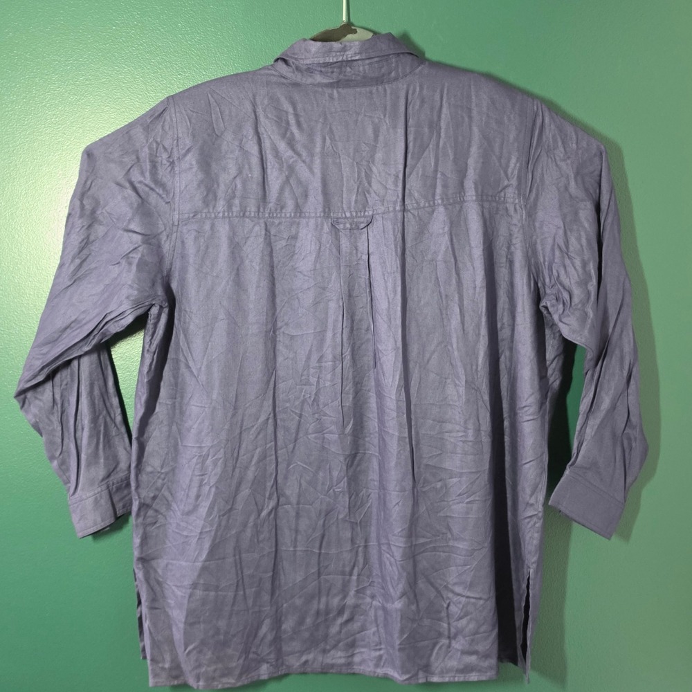Avenue Purple Button Front Blouse 100% Rayon Long Sleeve Top Plus Size 18/20 NWT - Picture 5 of 6